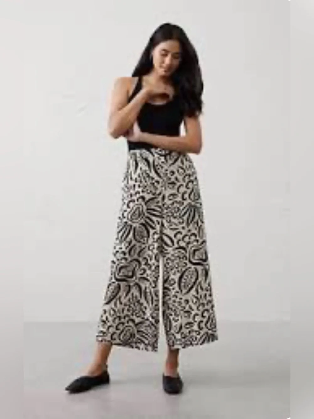 Banana Republic Wide-Leg High-RiseLinen-Blend CroppedPull-On Pant